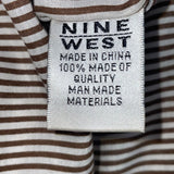 Nine West Women’s Brown Woven Faux Leather Zip Closure Foldover Clutch Bag