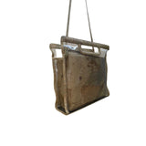 JR Comeco Women’s Beige Map Print With Clear Overlay Crossbody Bag
