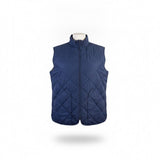 J.Crew Mens Navy Quilted Outerwear Vest Lightweight Zip-Up Reversible Sz L 