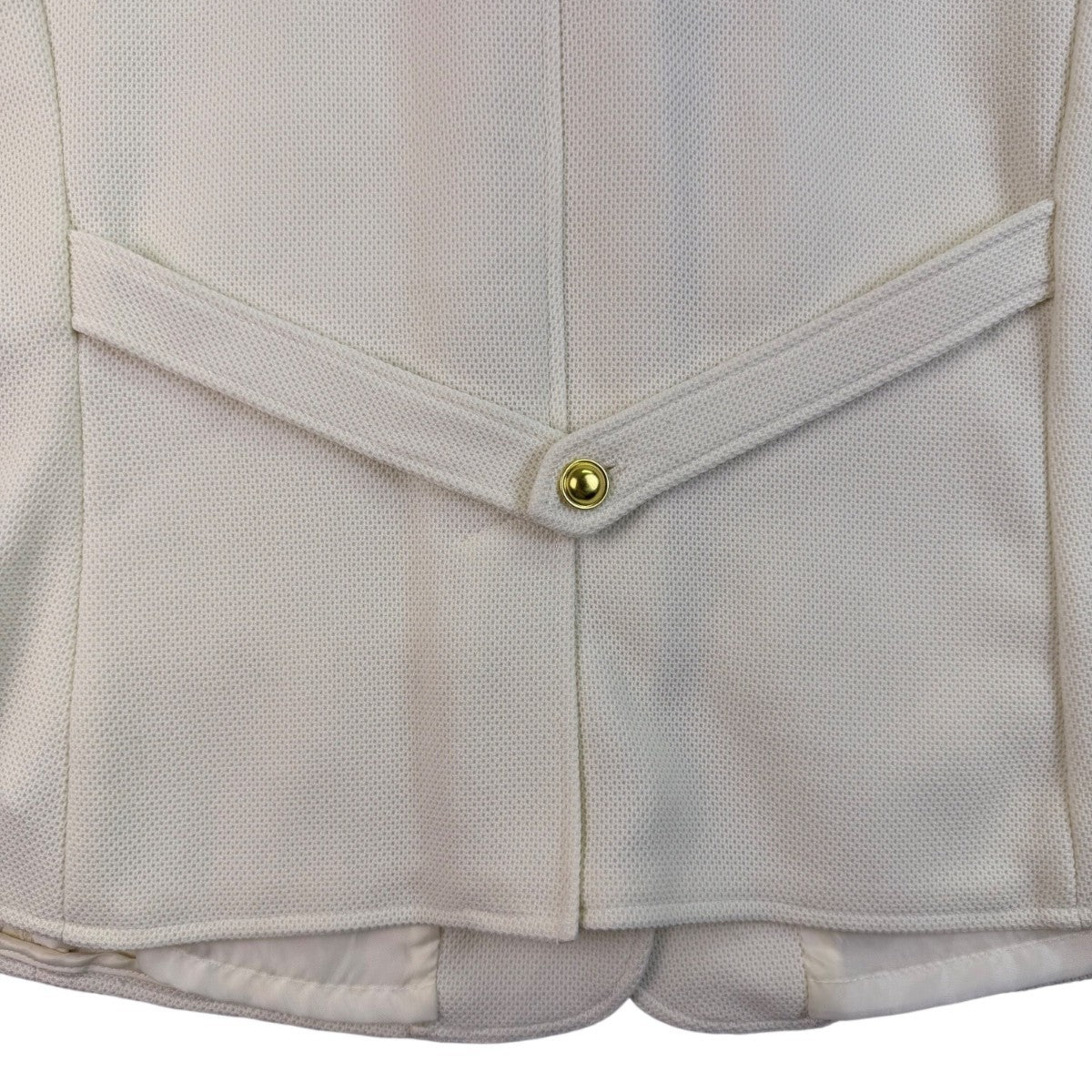 Joan Rivers Womens Ivory Blazer Jacket Large Textured Gold Button Design