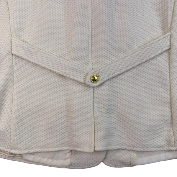 Joan Rivers Womens Ivory Blazer Jacket Large Textured Gold Button Design