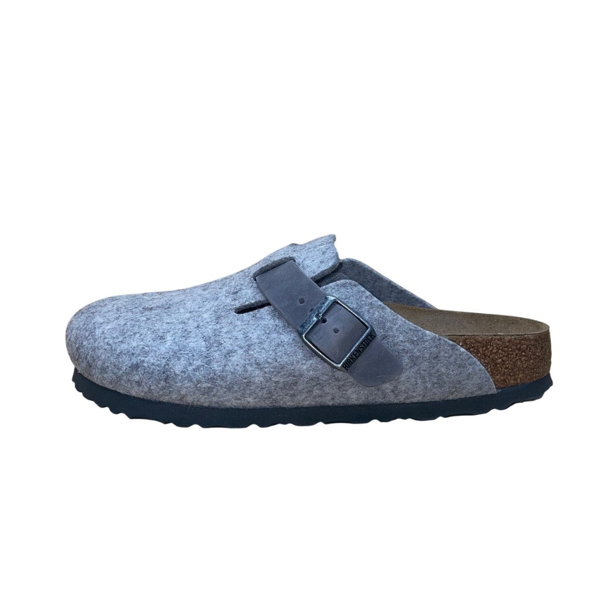 Birkenstock Women’s Light Gray Wool Narrow Fit Slip-On Boston Clogs Size L8