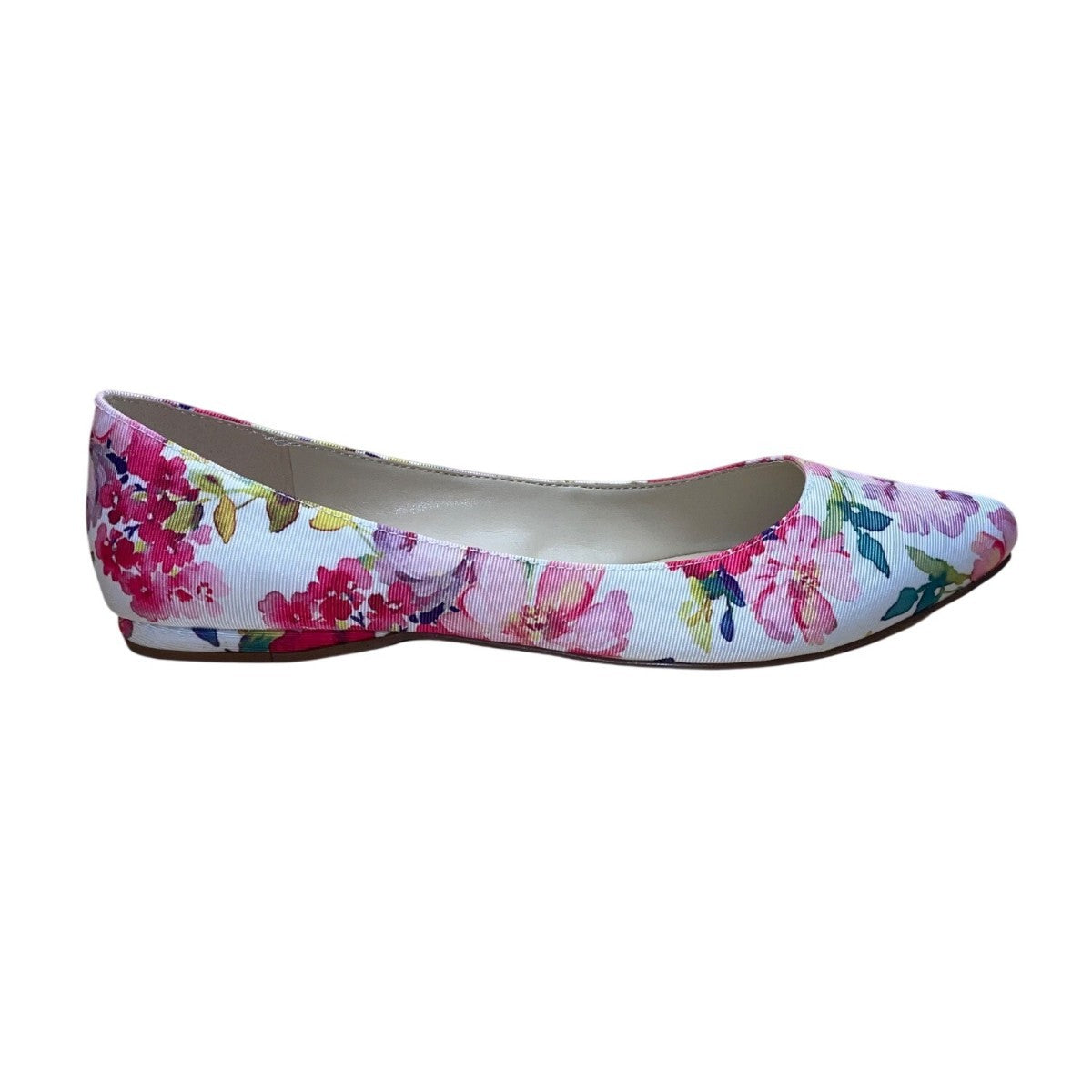 Nine West Women’s White & Red Floral Print Speak Up 2 Ballet Flats Size 9.5M