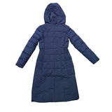 Cole Haan Womens Navy Hooded Puffer Coat Quilted Long Winter Size XS