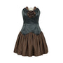 Morton Myles Womens Black Brown Satin Floral Cocktail Dress Vintage Size 8 USA