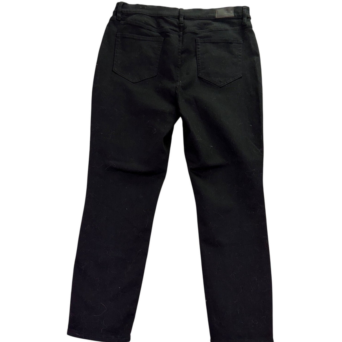 Lands End Womens Black Slim Fit 5-Pocket Stretch Denim Jeans Size 16