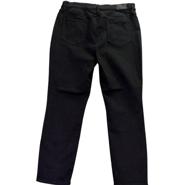 Lands End Womens Black Slim Fit 5-Pocket Stretch Denim Jeans Size 16