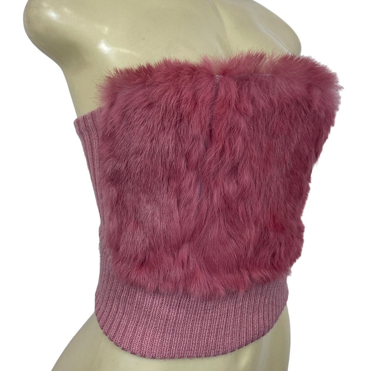 Momoco Women's Fluffy Pink Tube Top
