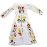 L’Atiste Women’s White Embroidered Off-Shoulder Maxi Dress Size S
