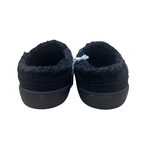 Revitalign Women’s Black Faux Fur Cozy Apres Slip-On Slippers Size 10B