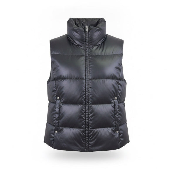 Chaps Womens Black Puffer Vest Lightweight Quilted Sleeveless Size M