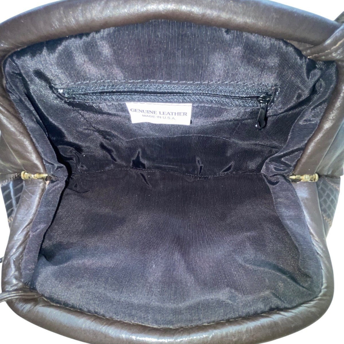 Park Place Women’s Black Genuine Leather Croc-Embossed Gold Accent Shoulder Bag