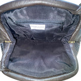 Park Place Women’s Black Genuine Leather Croc-Embossed Gold Accent Shoulder Bag