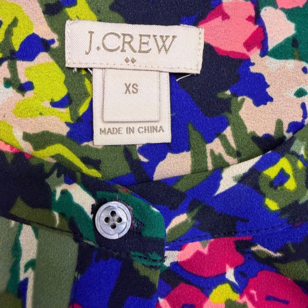 J. Crew Womens Multicolor Floral Print Long Sleeve Button-Down Blouse Size XS