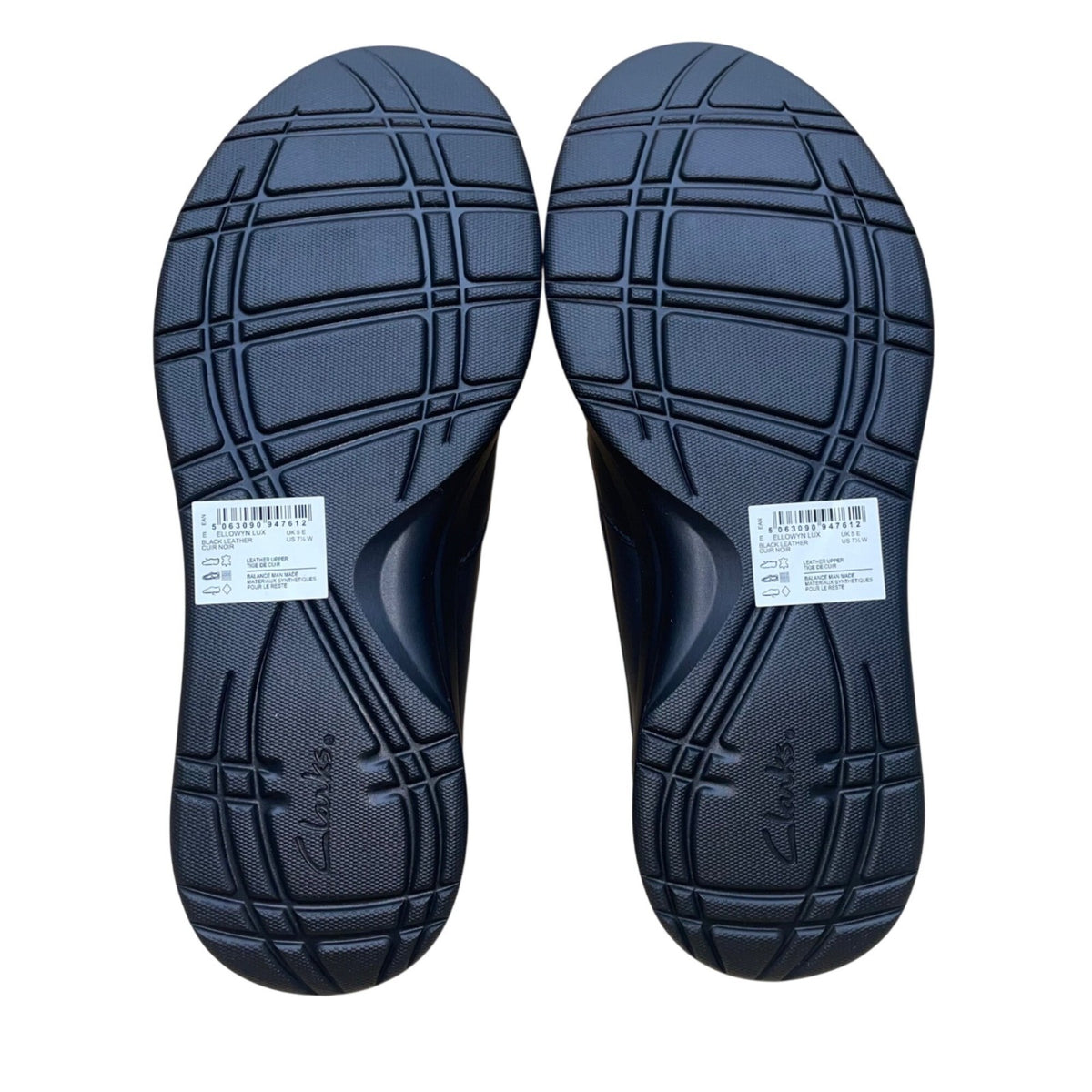 Clarks Women’s Black Leather Wide Fit Cushioned Ellowyn Lux Loafers Size 7.5