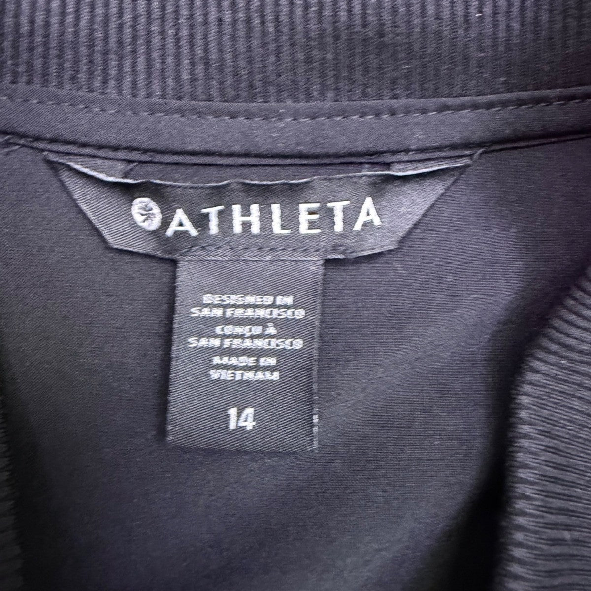 Athleta Womens Black Polyester-Blend Sleeveless Zip-Up Romper Size 14