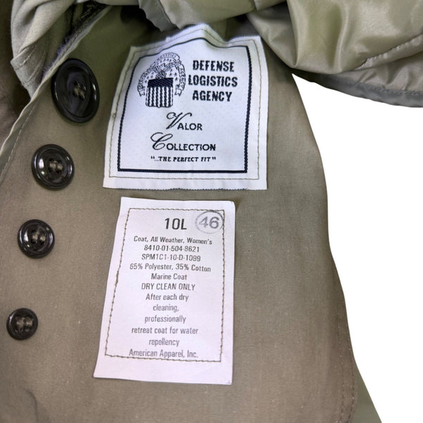 Defense Logistics Womens Beige Trench Coat With Belt Size 10L
