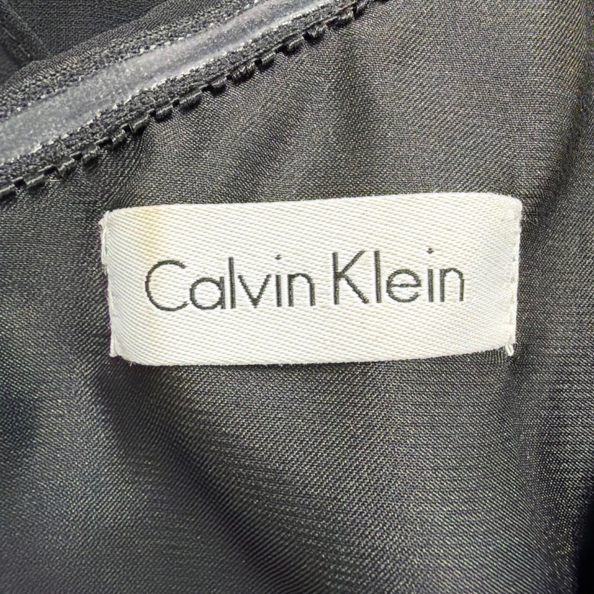 Calvin Klein Womens Black One-Shoulder Ruffle Layered Dress With Beaded Detail