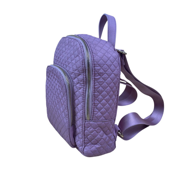 Cynthia Rowley Women’s Purple Quilted Adjustable Straps Dual Zipper Backpack