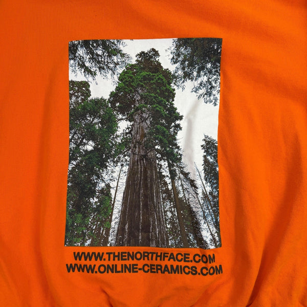 The North Face Mens Orange Cotton Hoodie Collaboration With Online Ceramics Sz M
