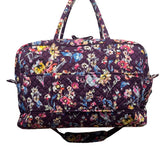 Vera Bradley Women’s Purple Floral Quilted Spacious Travel Carry-On Duffel Bag