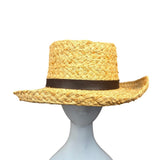 Dorfman Pacific Unisex Natural Straw Hat W/Brown Band Genuine Raffia