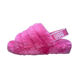 UGG Women’s Pink Fluffy Lamb Fur Strap Open-Toe Yeah Slide Sandals Size 9