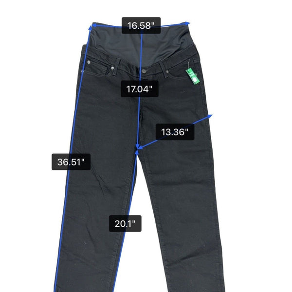 Gap Maternity Black Full Panel Relaxed Jeans Regular Stretch Sz 31/12