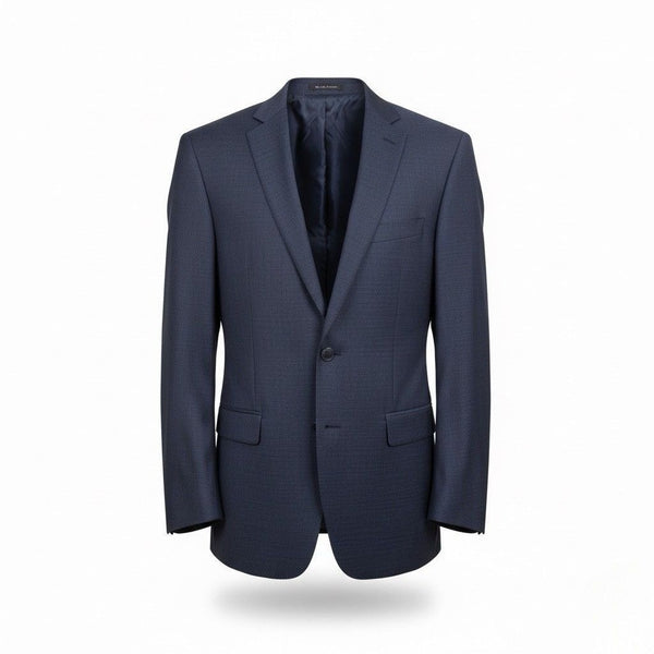 Calvin Klein Mens Navy Wool Blazer Jacket Slim Fit Checkered Two-Button Sz 40R