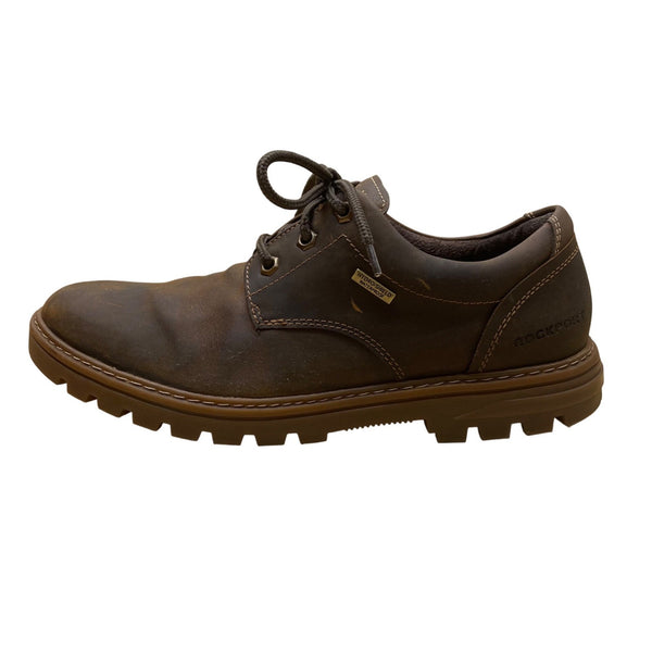 Rockport Men’s Brown Leather Hydro-Shield Waterproof Lace-Up Shoes Size 10
