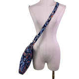 Vera Bradley Womens Blue Paisley Quilted Adjustable Strap Zippered Crossbody Bag