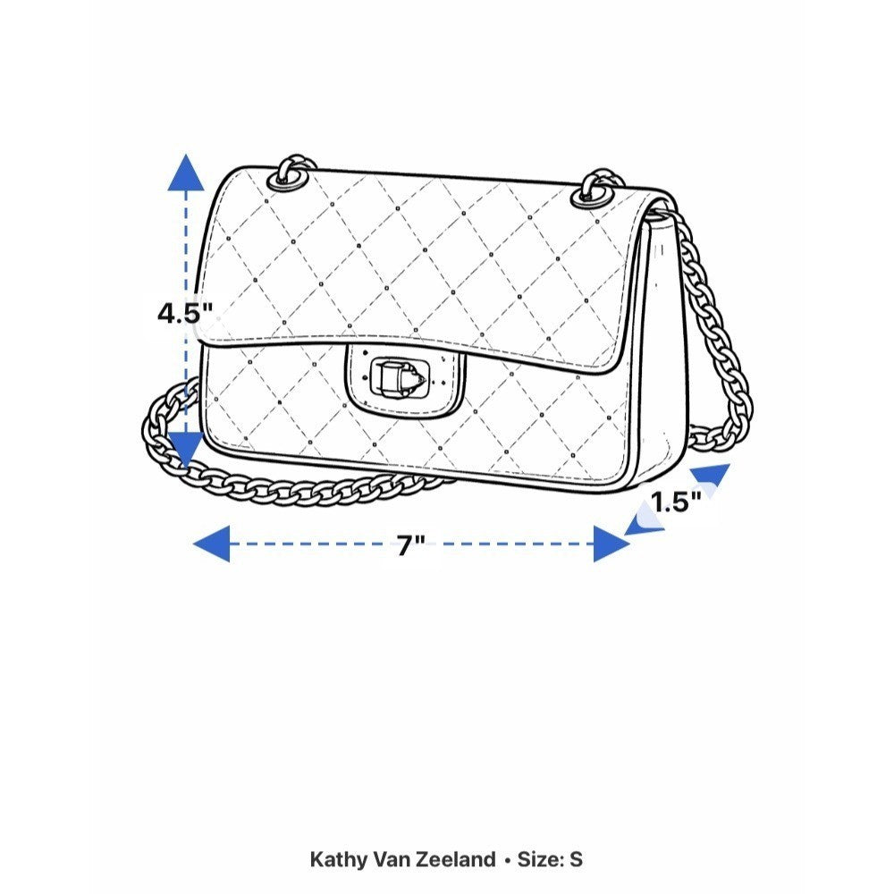 Kathy Van Zeeland Women’s Silver Metallic Logo Detail Small Wristlet Handbag
