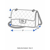 Kathy Van Zeeland Women’s Silver Metallic Logo Detail Small Wristlet Handbag