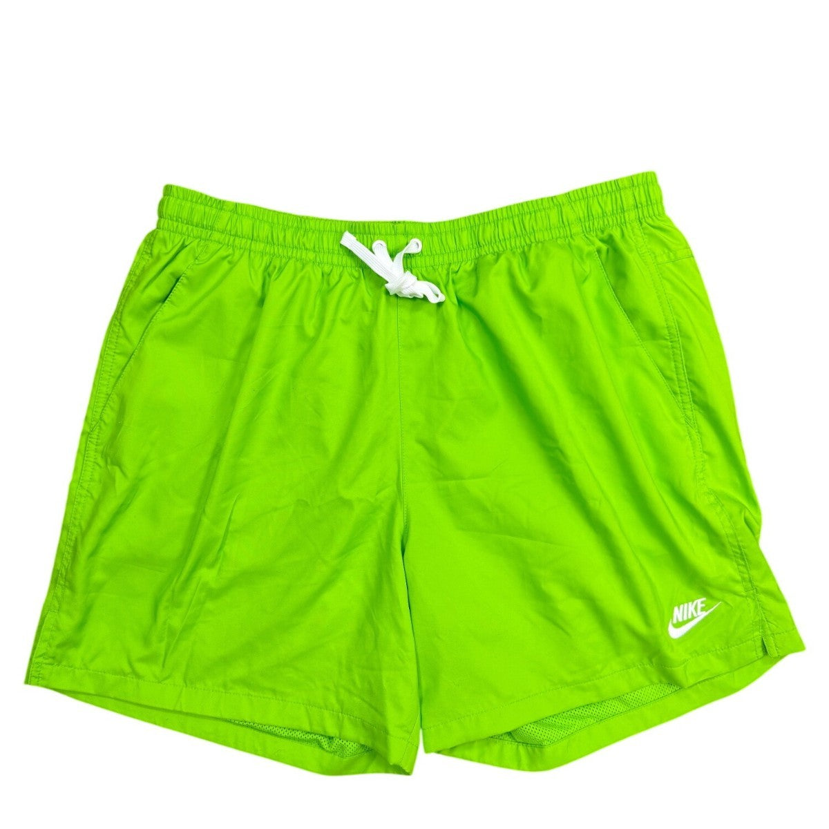 Nike Mens Neon Green Swim Shorts With Mesh Lining Mid-Thigh Length Sz XL