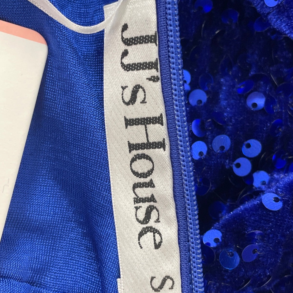 JJ’s House Women’s Royal Blue Sequin Mini Dress With Spaghetti Straps Sz S - New