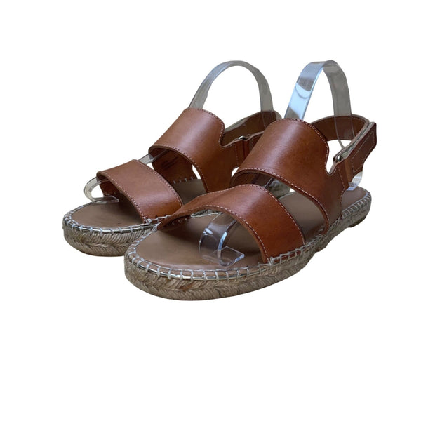 Maypol Handmade In Spain  Women’s Brown Leather Espadrille Moos Sandals Size 39