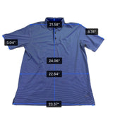 Greg Norman Mens Blue Striped Polo Shirt Play Dry Performance Breathable Size L