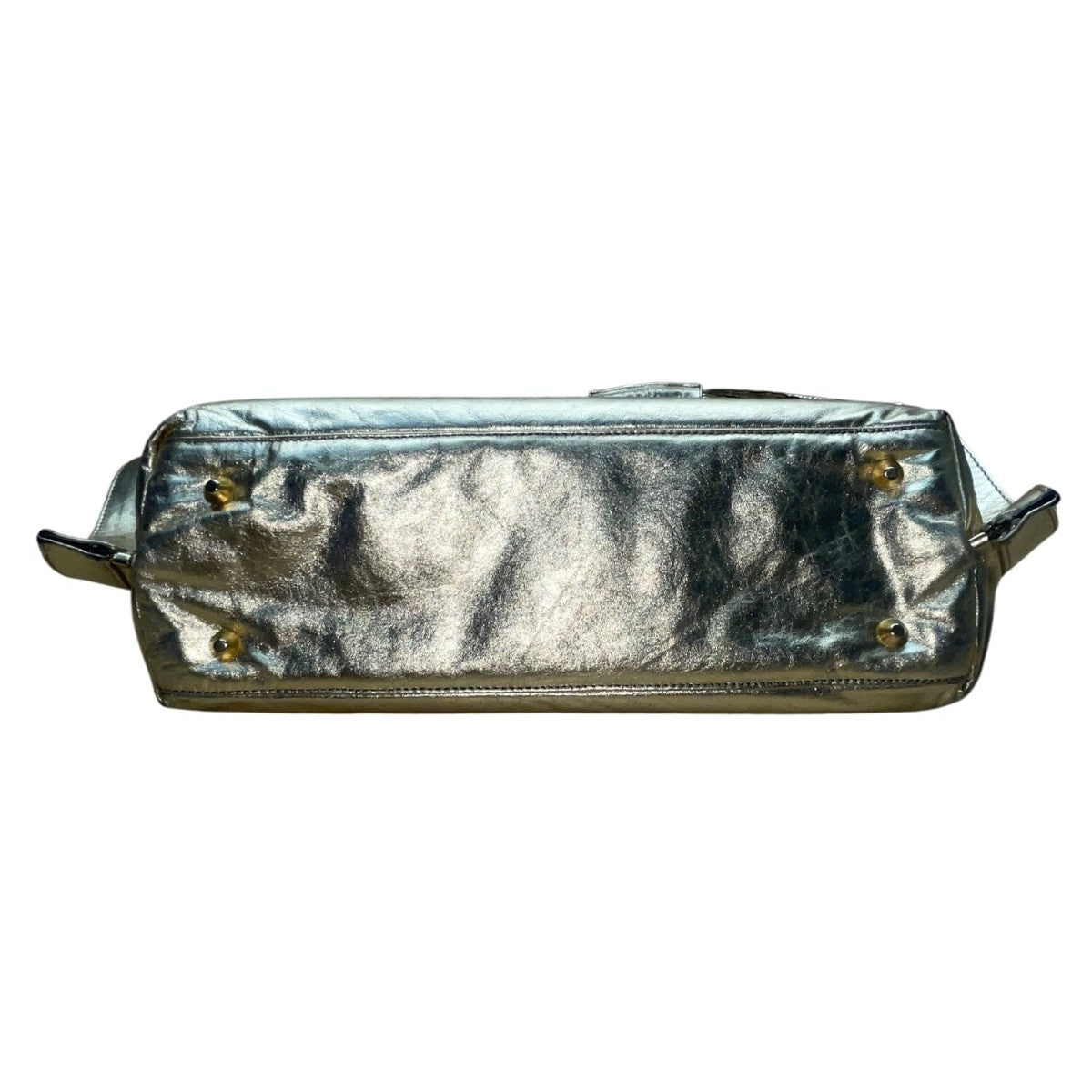 California Women’s Gold Leather Adjustable Strap & Snap Closure Shoulder Bag