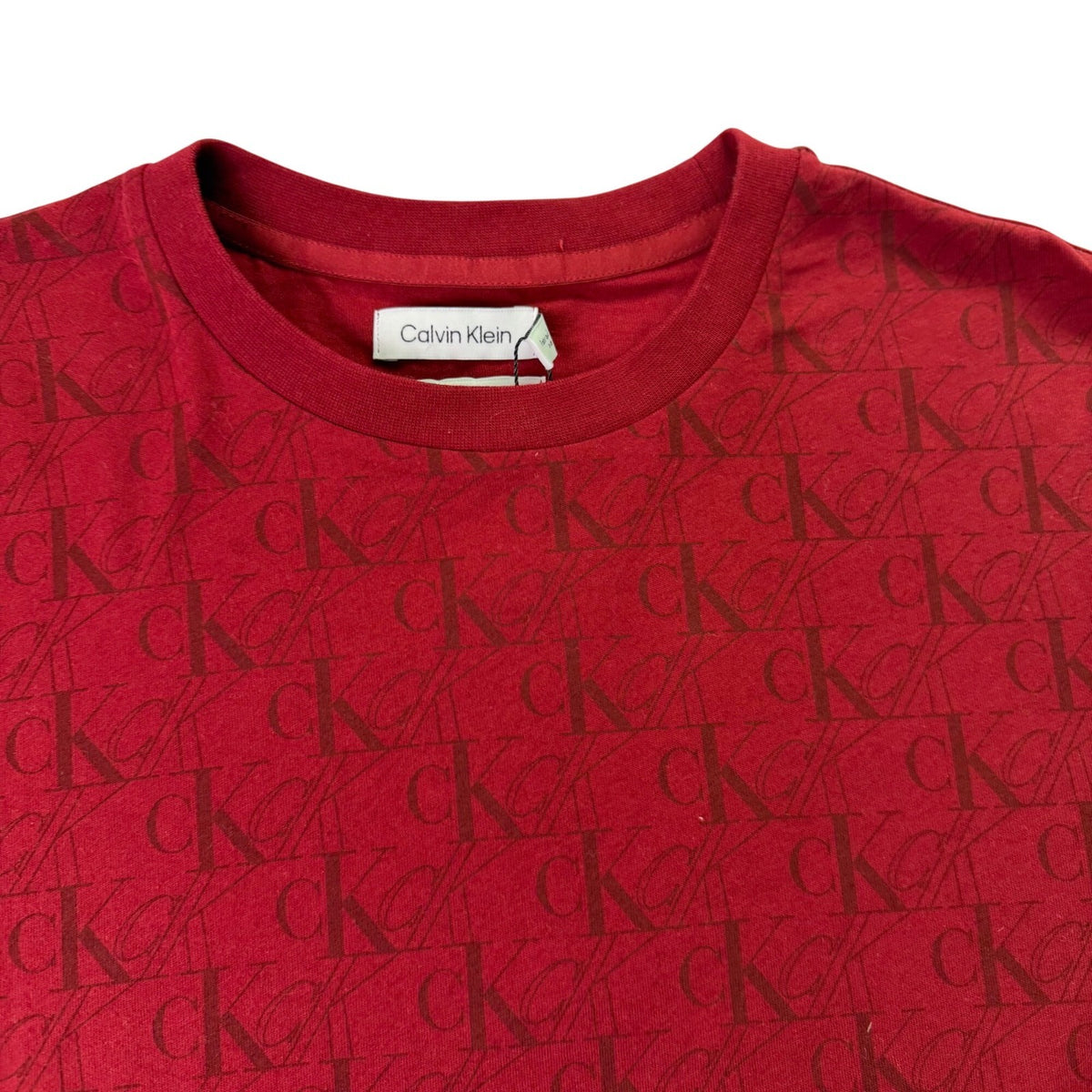 Calvin Klein Men’s Red Cotton Logo Print T-Shirt Size M - New