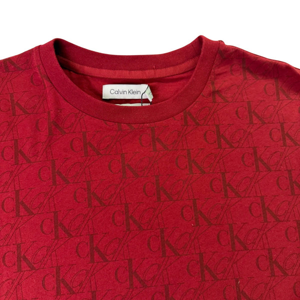 Calvin Klein Men’s Red Cotton Logo Print T-Shirt Size M - New