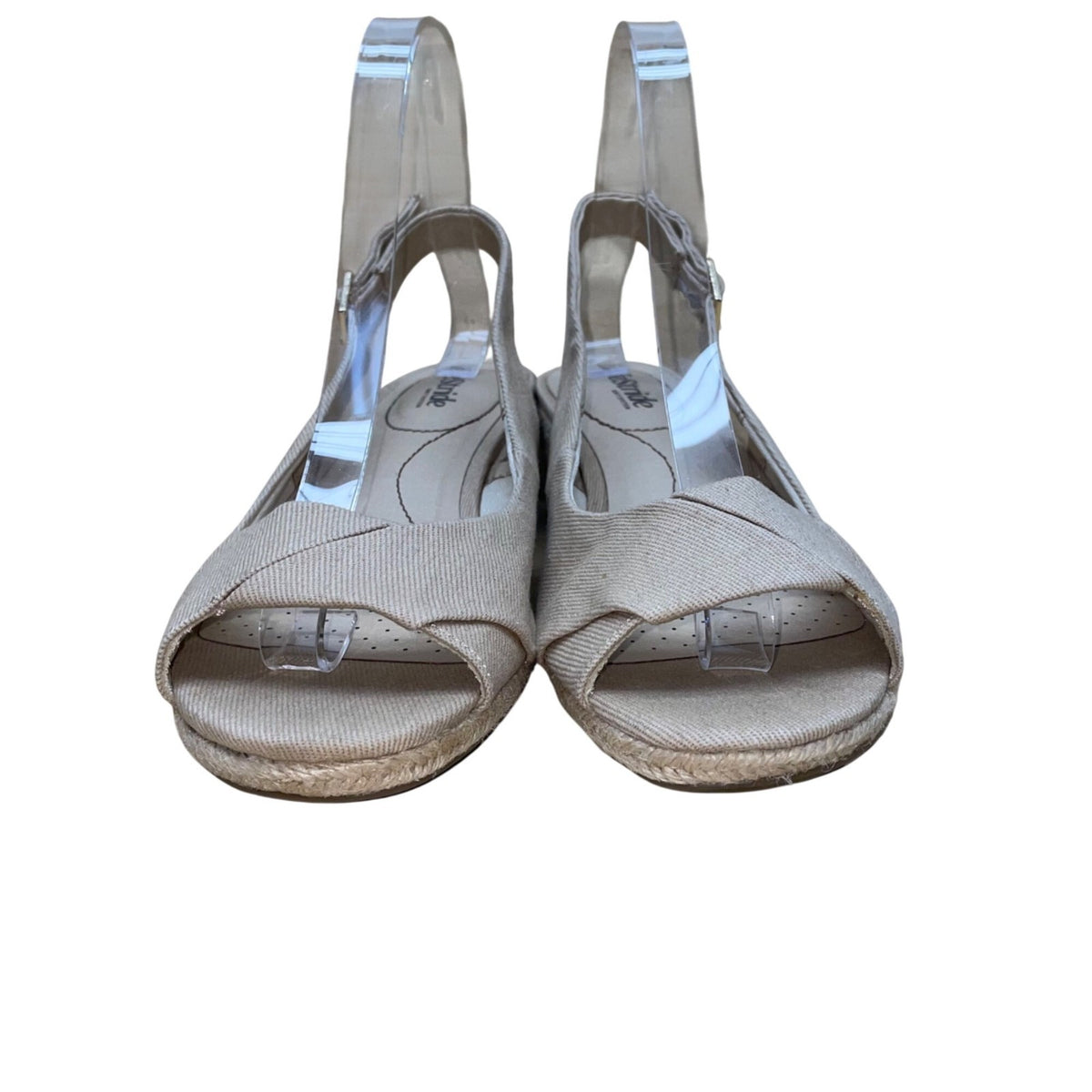 LifeStride Women’s Beige Espadrille Slingback Wedge Socialite Sandals Size 8.5M