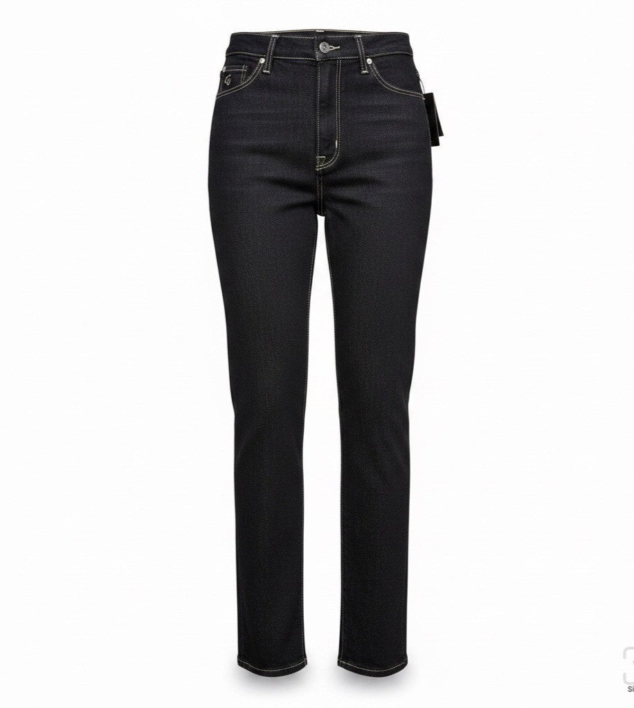 Gloria Vanderbilt Womens Black Cotton Denim Jeans Straight Leg Size 11