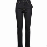 Gloria Vanderbilt Womens Black Cotton Denim Jeans Straight Leg Size 11
