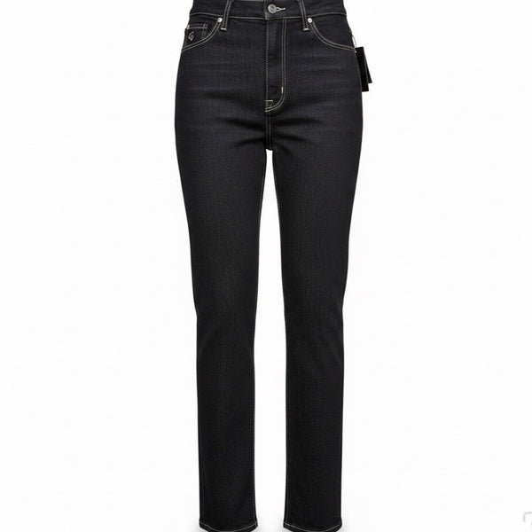 Gloria Vanderbilt Womens Black Cotton Denim Jeans Straight Leg Size 11