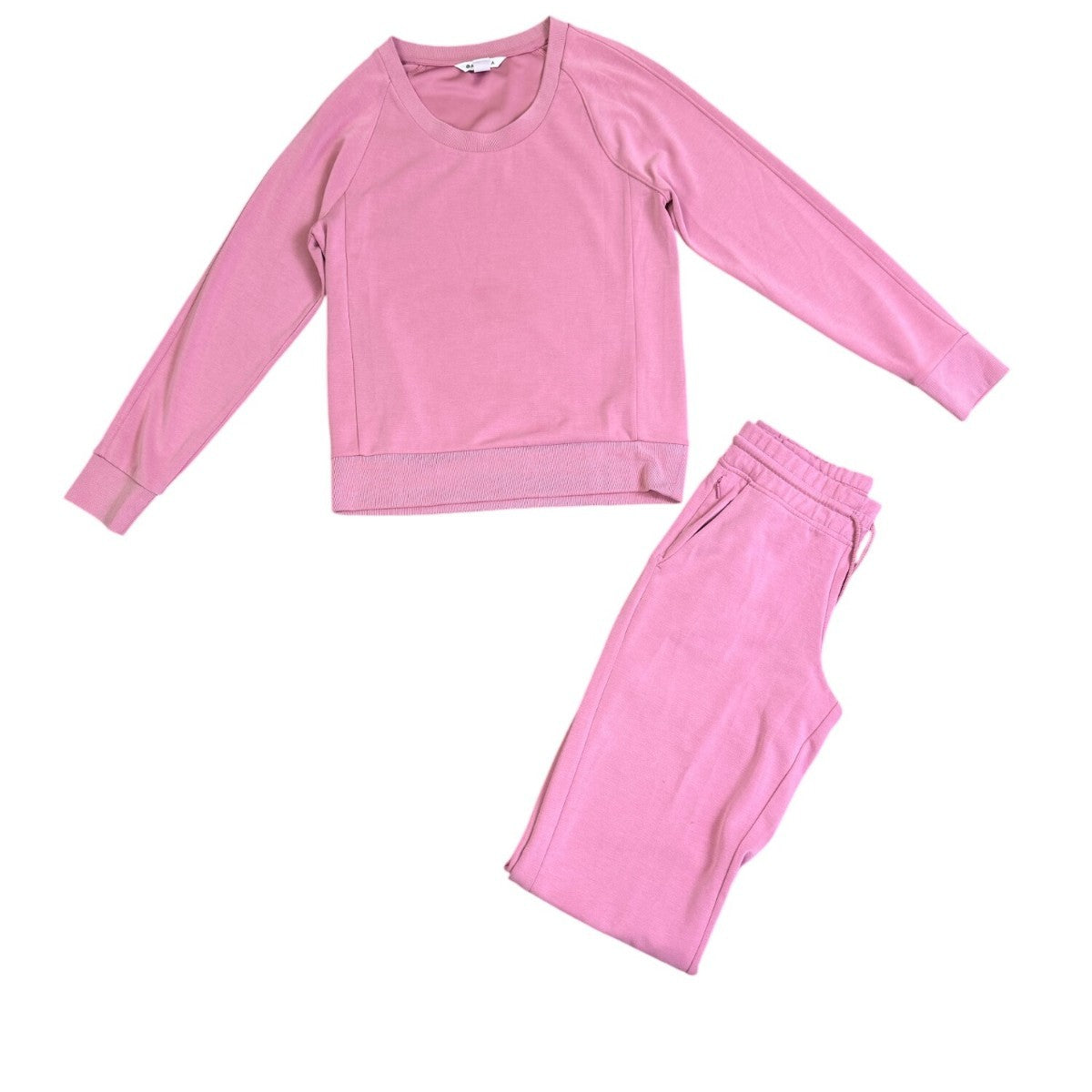 Athleta Womens Purple Cotton Blend Sweatshirt & Elastic Waist Jogger Set Sz XS