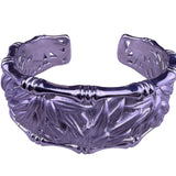 Arthur Court Womens Silver Tone Aluminum Bamboo Leaf Cuff Bracelet Signed