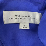 Tahari Vintage-Style Royal Blue Sleeveless Evening Gown Embellished Waist Size 6