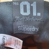 Superdry Men’s Black Canvas Rubber Toe Low Top No.01 Flat Sneakers Size 10