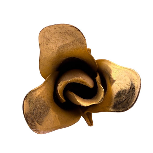 Giovanni Womens Gold Tone Rose Flower Brooch Pin Elegant Vintage Design Signed