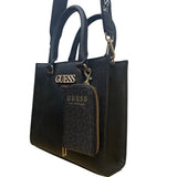Guess Women’s Black Faux Leather Detachable Strap & Coin Pouch Crossbody Bag